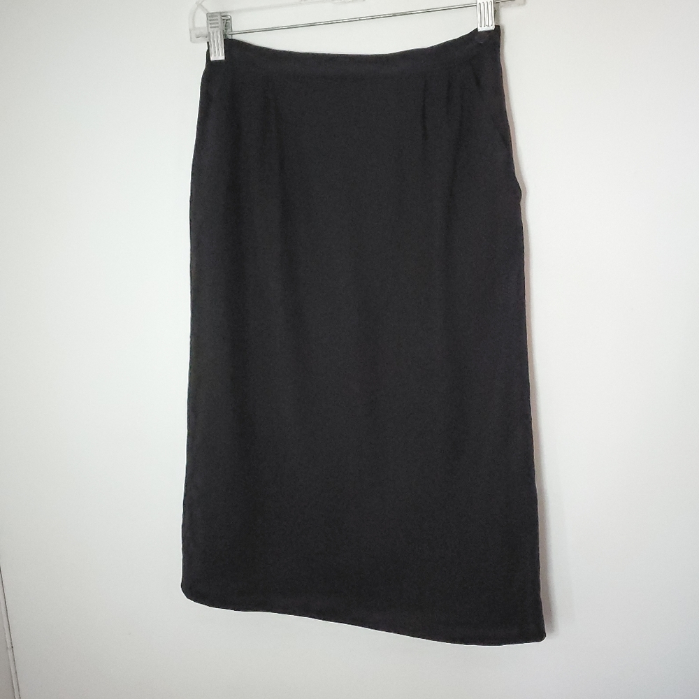 VTG Pendleton Black Virgin Wool Pencil Skirt 4